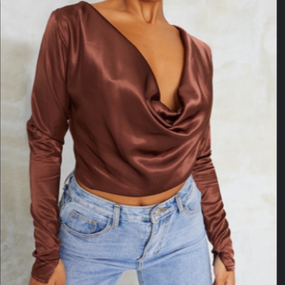 Pretty Little Thing Cropped Cowl Top NWT